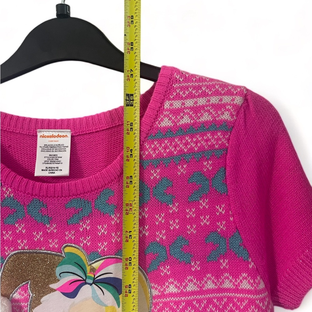 nickelodeon JoJo Siwa Girls Pink Short Sleeve Bow Sweater Dress Size XL/XG14-16 - Picture 13 of 13